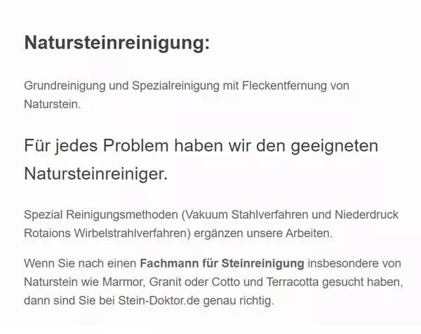 Naturstein Reinigung aus Margetshöchheim